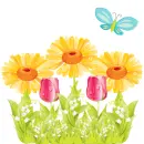 Tulips with sunflower