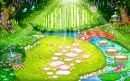 green nature pond and plants