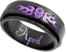 purple skull ring april