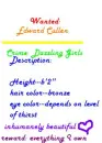WANTED: Edward Cullen