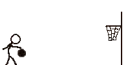 Stickman playing Basketball