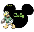 MICKEY HEAD WITH DONALD WITH THE NAME CODY