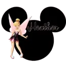 MICKEY HEAD WITH TINKERBELL WITH THE NAME HEATHER