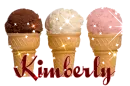ICECREAM WITH THE NAME KIMBERLY