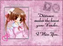 Anime Picture Postcard Pink - I Miss U
