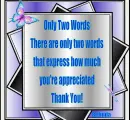 Only two words...Thank you