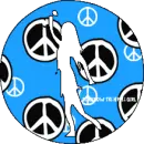 hippie chick falling peace signs