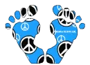 hippie feet falling peace signs