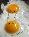 The eggs are smiling with each other