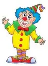 Waving clown