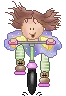 Girl on exercise bike