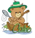 teddy bear fishing caleb