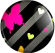 butterfly and hearts button