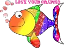 Fish saying "love your graphic"