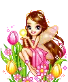 Fairy with tulips