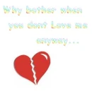 Why bother you dont love me anyway
