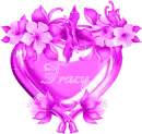 pink heart with flowers- Tracy