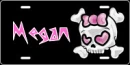 skull license plate-Megan
