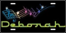 music notes license plate-Deborah