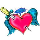 stabbed winged heart