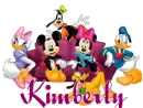 MICKEY AND GANG WITH THE NAME KIMBERLY