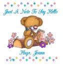 JUST A NOTE TO SAY HELLO, HUGS JOANN