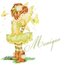 NAME MONIQUE/GIRL IN GREEN WITH BUTTERFLYS