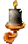 Candle in wall