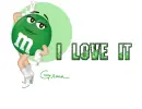 m&m green-i love it