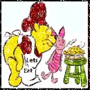 pooh and piglet smelling a pie