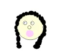 A girl made out of circles