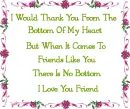 Thank You From The bottom Of My Heart, I Love You Friend