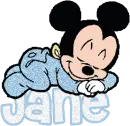 Jane Sleeping Baby Mickey Mouse