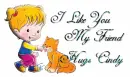 i like you my frind cindy