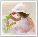 Little Girl with Tulips