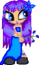 blue flower doll