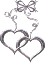2 hearts charm