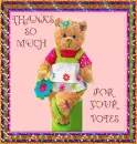 Teddy "thanks for your votes"