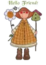 Garden Girl Says "Hello Friend"
