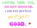 do not judge me