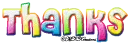 Thanks Rainbow Glitter Text