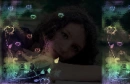 Girl with rainbow night