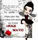 Smile hugs Mavis
