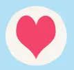 big heart on blue