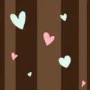 hearts on brown stripes