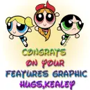 Congrats On Your Features Graphic,Hugs,Kealey