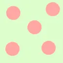 orange dot on green