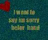 i want to say sorry