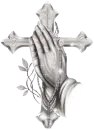 Praying Hands & Cross