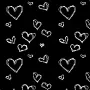 Falling silver hearts